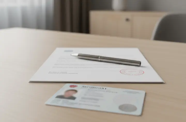 신분 서류 발급 시 본인 확인과 대리 발급 기준을 설명하는 행정 서류 이미지