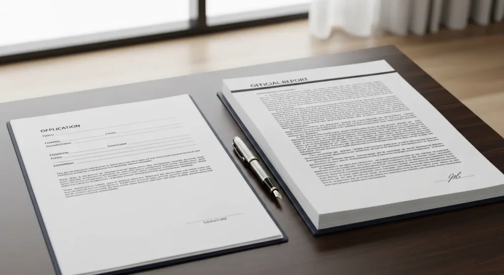 일반 주민등록등본과 상세 등본 서류 비교 장면