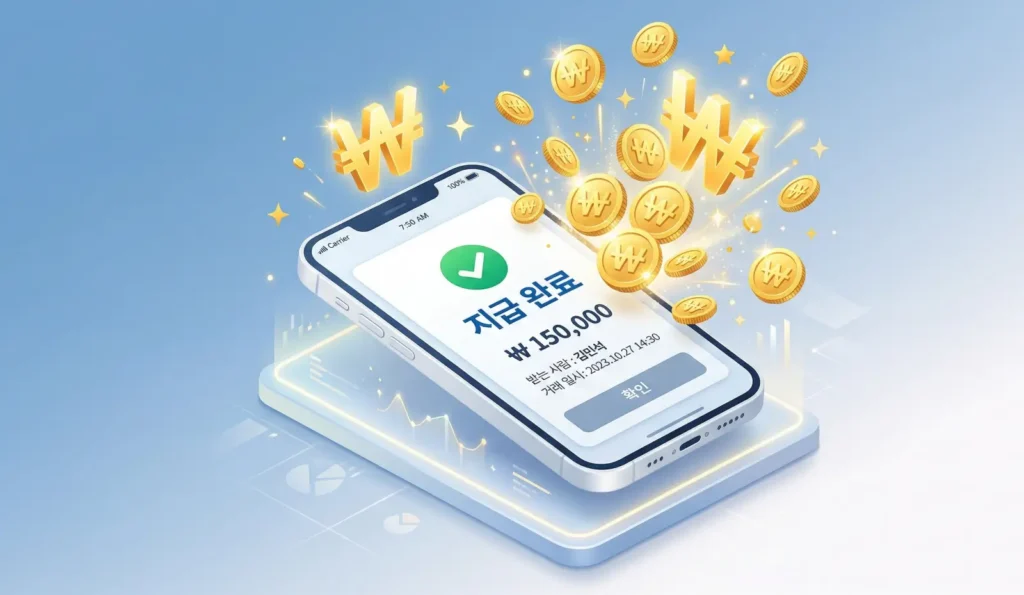 2026년 근로장려금 지급일 확인 및 입금 완료 안내가 표시된 스마트폰