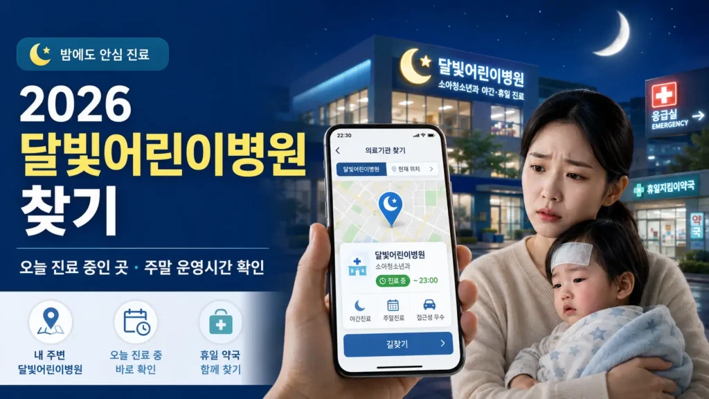 2026 달빛어린이병원 찾기 오늘 진료 중인 곳과 주말 운영시간 확인