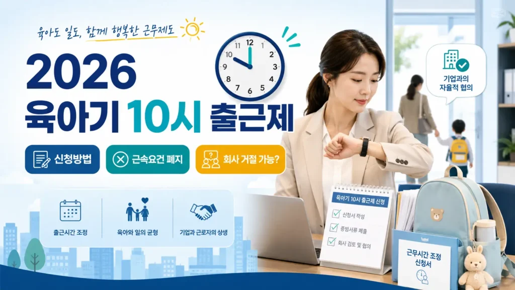 2026 육아기 10시 출근제 신청방법과 근속요건 폐지 및 회사 거절 가능 여부 안내