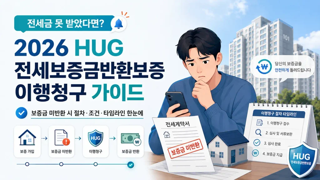 2026 HUG 전세보증금반환보증 이행청구 가이드와 보증금 미반환 절차 타임라인