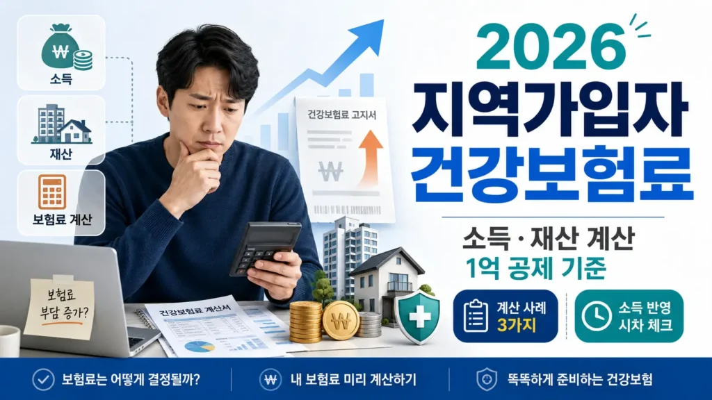 2026 지역가입자 건강보험료 소득 재산 계산과 1억 공제 기준